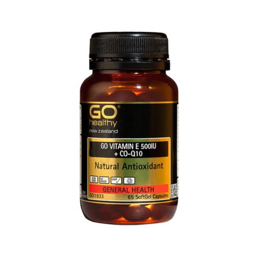 Go Vitamin E 500IU + COQ10 - Natural Antioxidant        65 Capsules