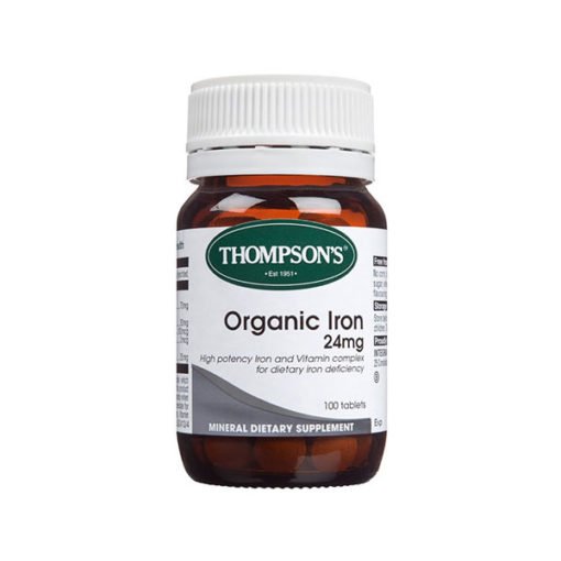 Thompsons Organic Iron 24mg        100 Tablets