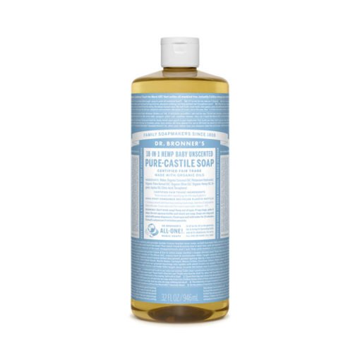 Dr Bronners Pure Castile Liquid Soap Baby Mild Fragrance Free        940ml
