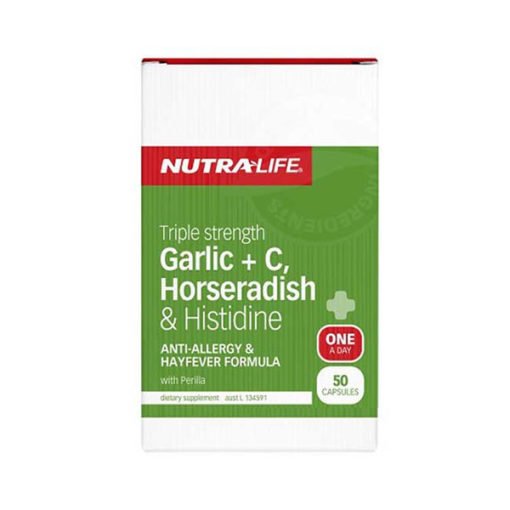Nutra Life Triple Strength Garlic + C Horseradish & Histidine        50 Capsules