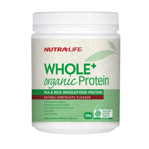 Nutra Life Whole + Organic Protein Pea & Rice Chocolate        500g